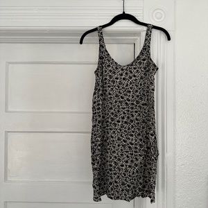 vintage zoe black & cream patterned slip dress